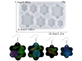 Molde silicona 8 aritos FLORES